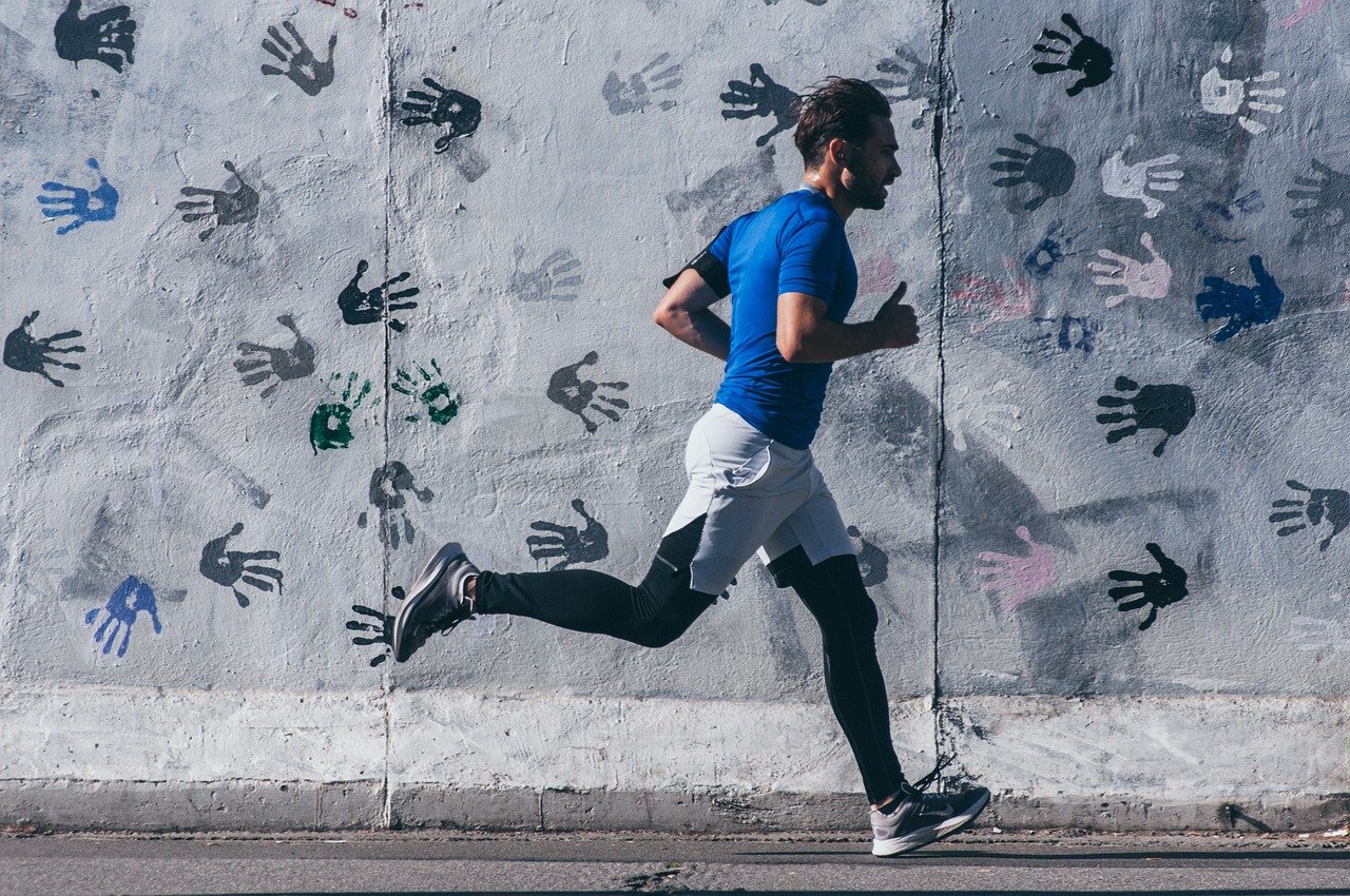 Men running in murami's activewear