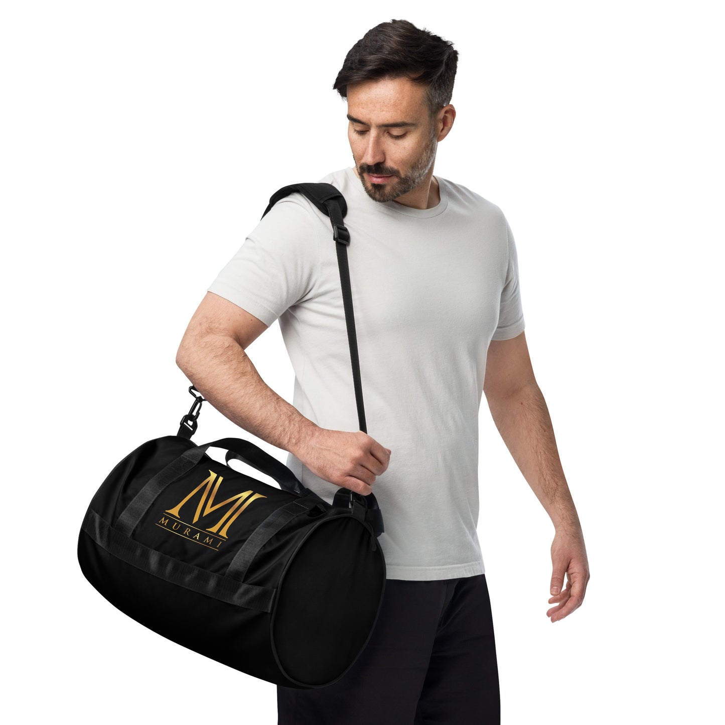 Model carrying Murami gym bag